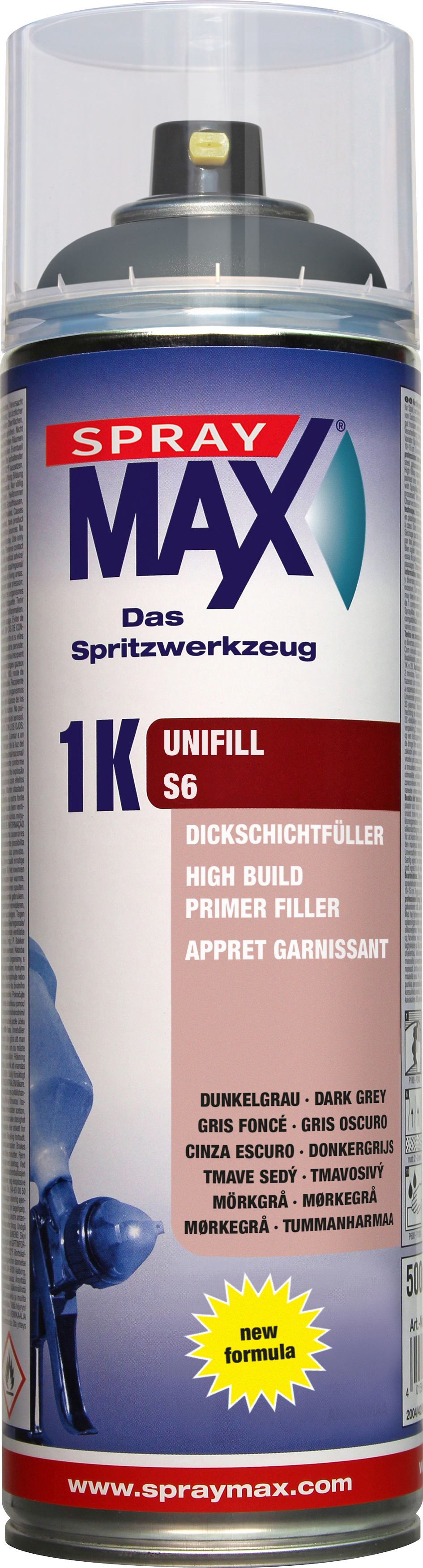 SprayMax 1K Unifill S6 Mörkgrå 500 ML