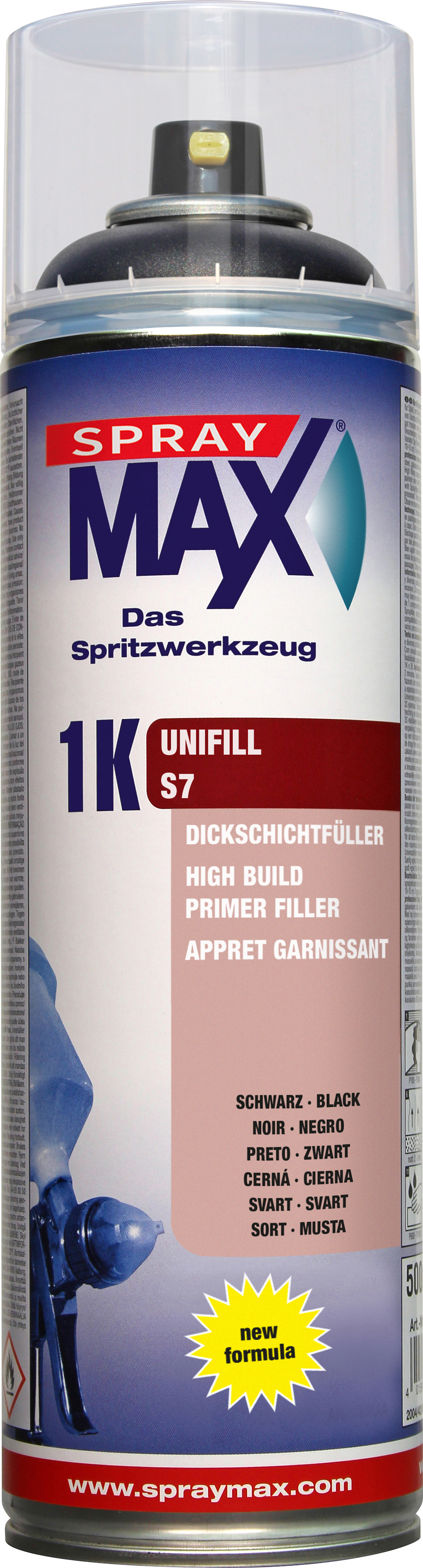 SprayMax 1K Unifill S7 Svart 500 ML