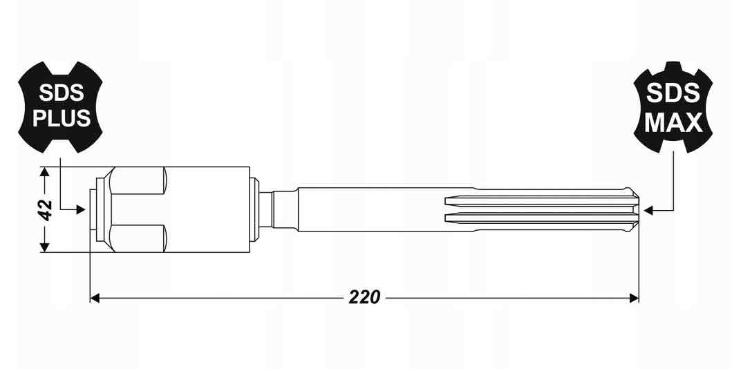 Adapter SDS Max till SDS Plus, Volkers - 4