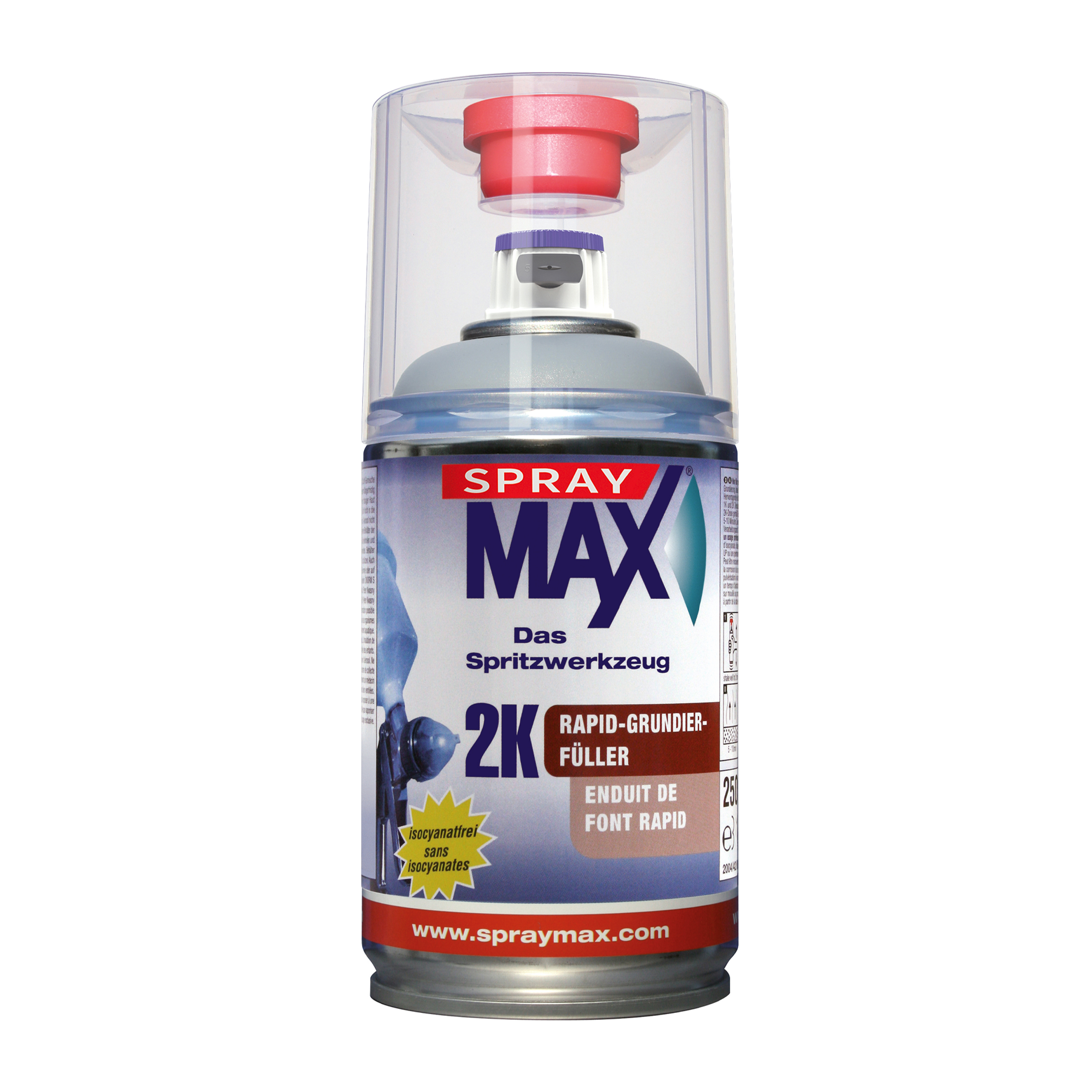 SprayMax 2K Snabb Grundfiller Grå 250 ML - 2