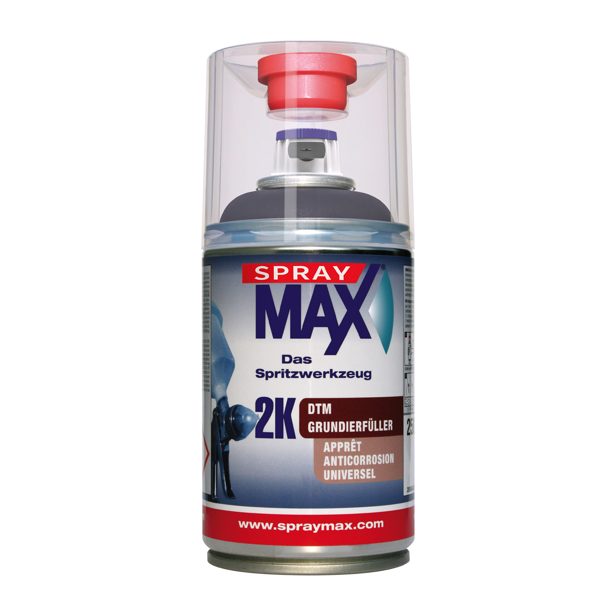 SprayMax 2K DTM filler Svart 250 ML - 2