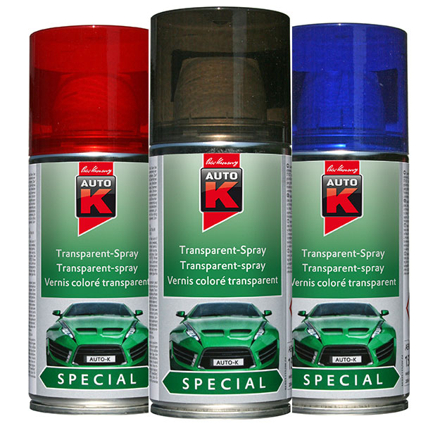 Auto-K Transparent Spray Röd 150 ML