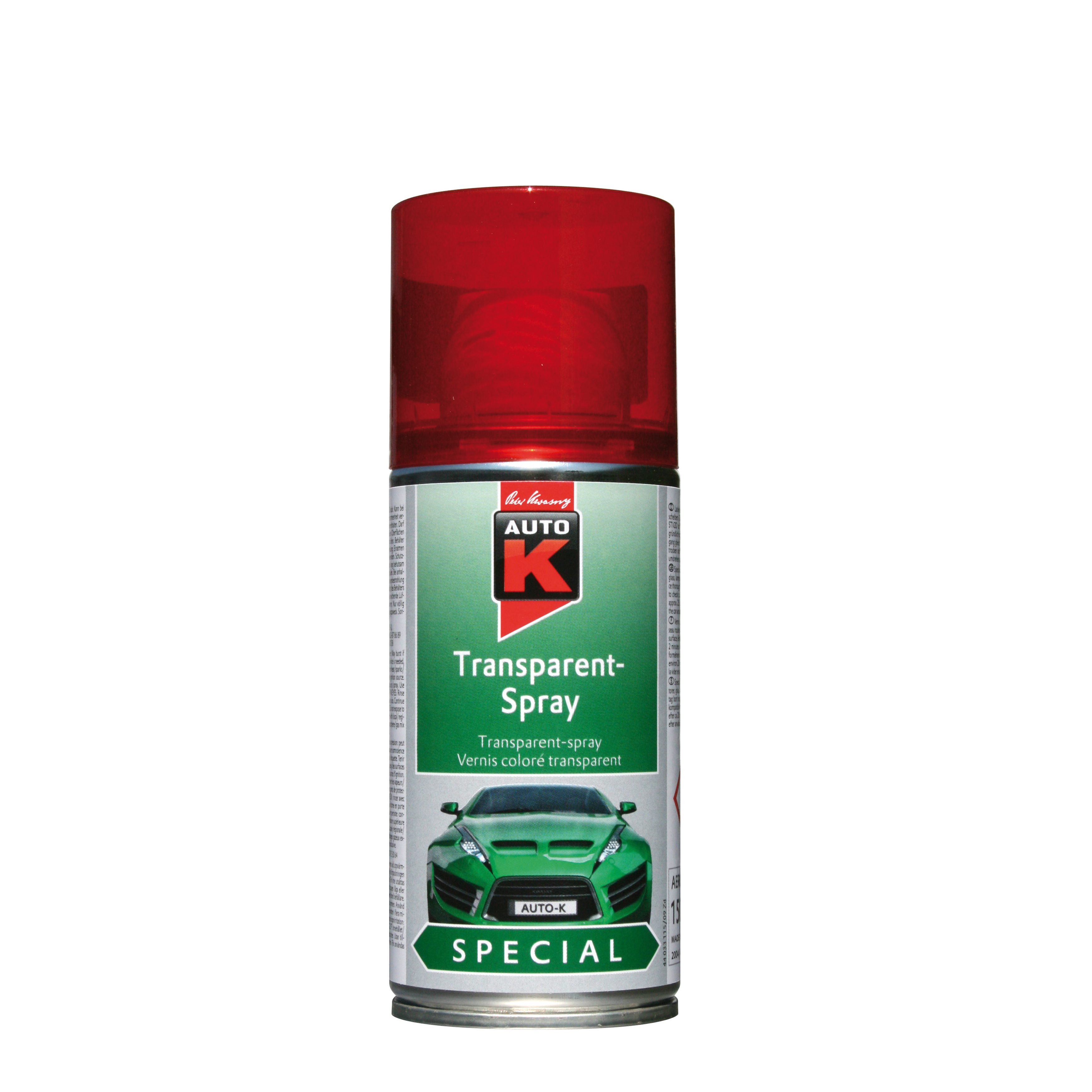 Auto-K Transparent Spray Röd 150 ML - 2