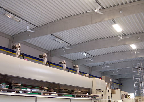 Industrifläkt Tak Pendelmontage 142cm 15000m³/h 75W Värmeåtervinning, Fenne - 7