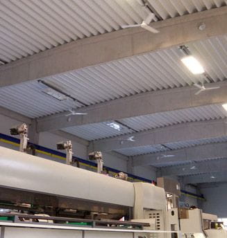 Industrifläkt Tak Pendelmontage 142cm 15000m³/h 75W Värmeåtervinning, Fenne - 9