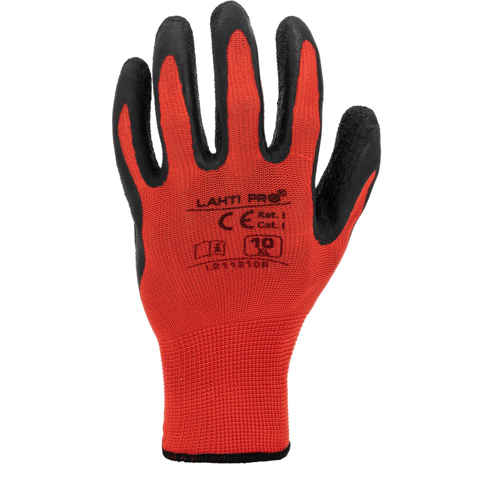LahtiPro Gloves Latex Black-Red L211207P, 12 Pairs, 7, CE, LAHTI (Handskestorlek : 7 [S] Handlängd 17,1cm Omkrets 17,1cm) - 3
