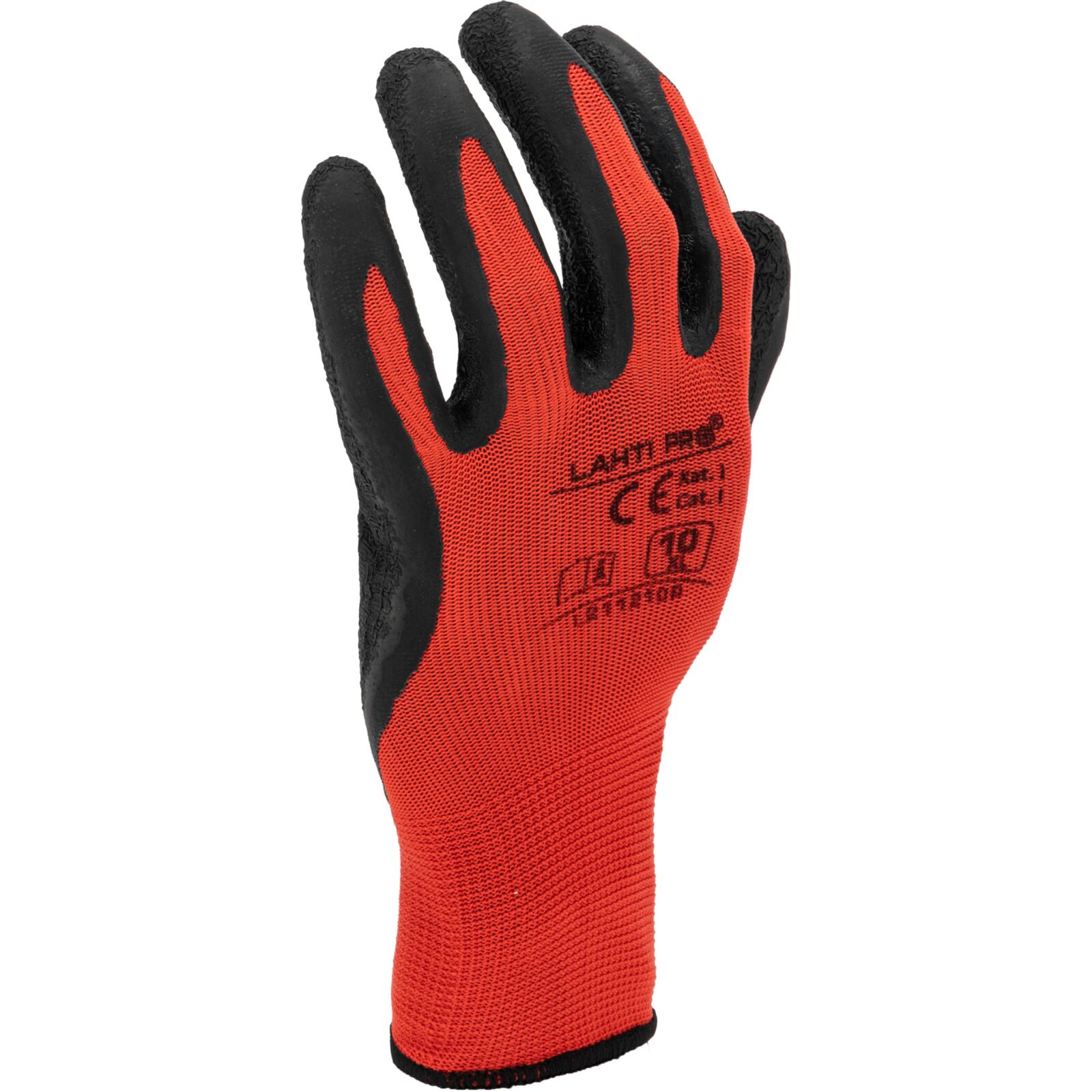 LahtiPro Gloves Latex Black-Red L211207P, 12 Pairs, 7, CE, LAHTI (Handskestorlek : 7 [S] Handlängd 17,1cm Omkrets 17,1cm) - 6