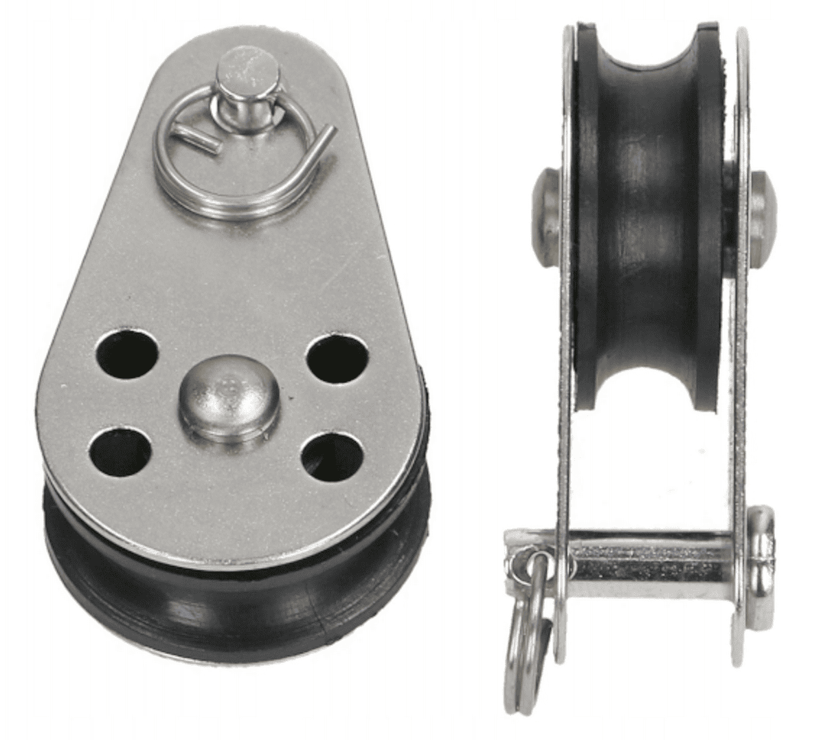 Talja och block mini 6st 25 mm, rostfri nylonhjul max rep 5 mm, blocktalja - 3