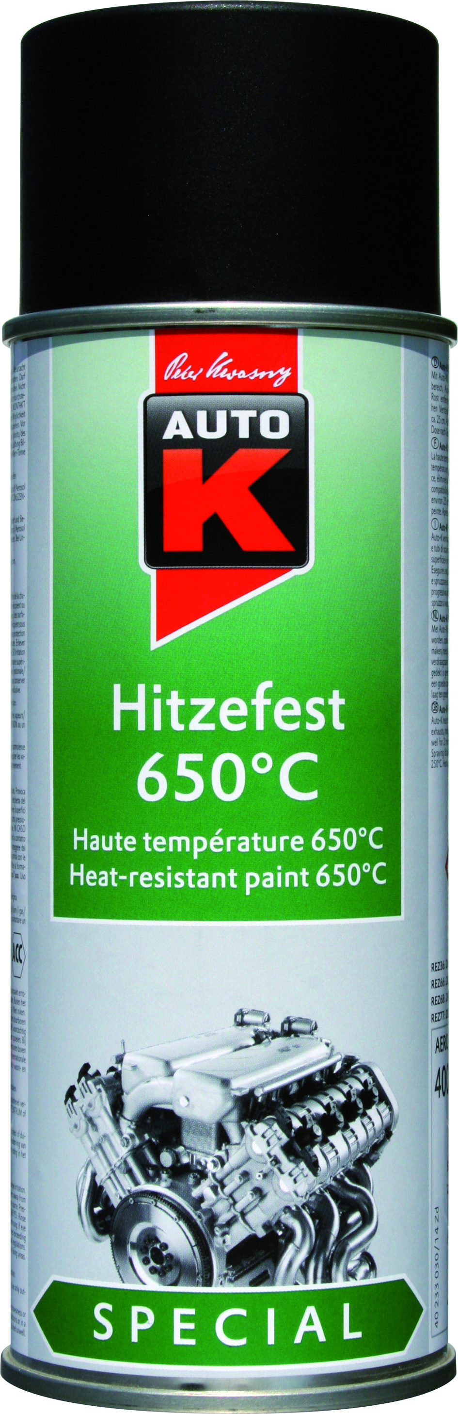 Auto-K Värmefärg 650C Matt Svart 400 ML