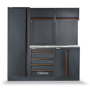 BETA TOOLS Komplett Verkstadsutrustning C45PRO 2.0 BX - 7 Moduler, Rostfritt MDF 206 kg, BETA