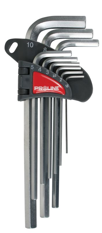 PROLINE TOOLS Insexnycklar Extra Långa 9 st 1.5-10 mm, CV Stål, Proline