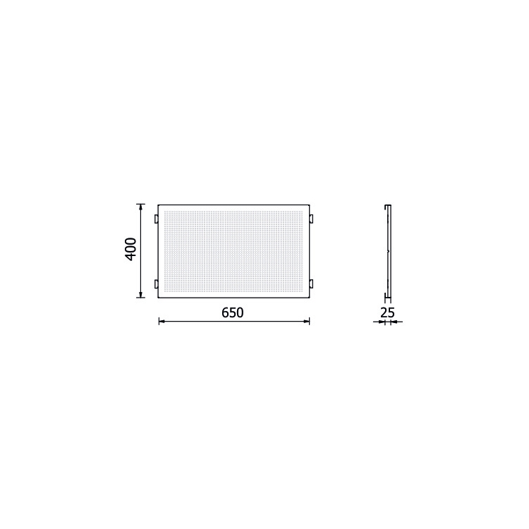 Perforerad Verktygspanel Övre 650 x 400 x 25 mm för Verkstadskombination RSC502.0, BETA Tools - 2