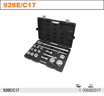 Hylsnyckelsats 3/4” 17 Delar 22-55 mm, Box, BETA Tools