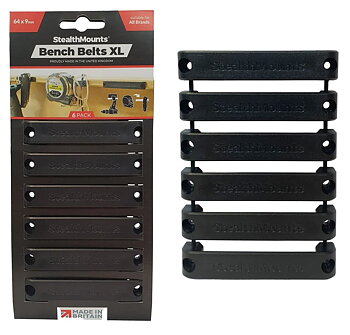 Stealth Mounts Universalhållare Bench Belt XL 6-pack ABS Största Hängutrymmet, StealthMounts