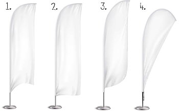 Reklamflaggor, beachflagga med mast och tryck på 260 x 60 cm
