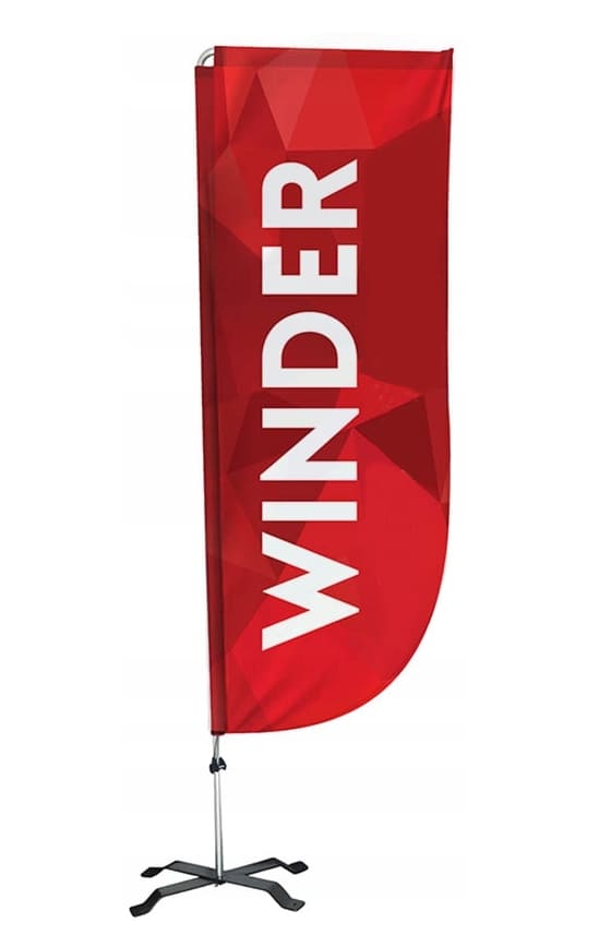 Reklamflaggor, beachflagga med mast och tryck på 220 x 70 cm