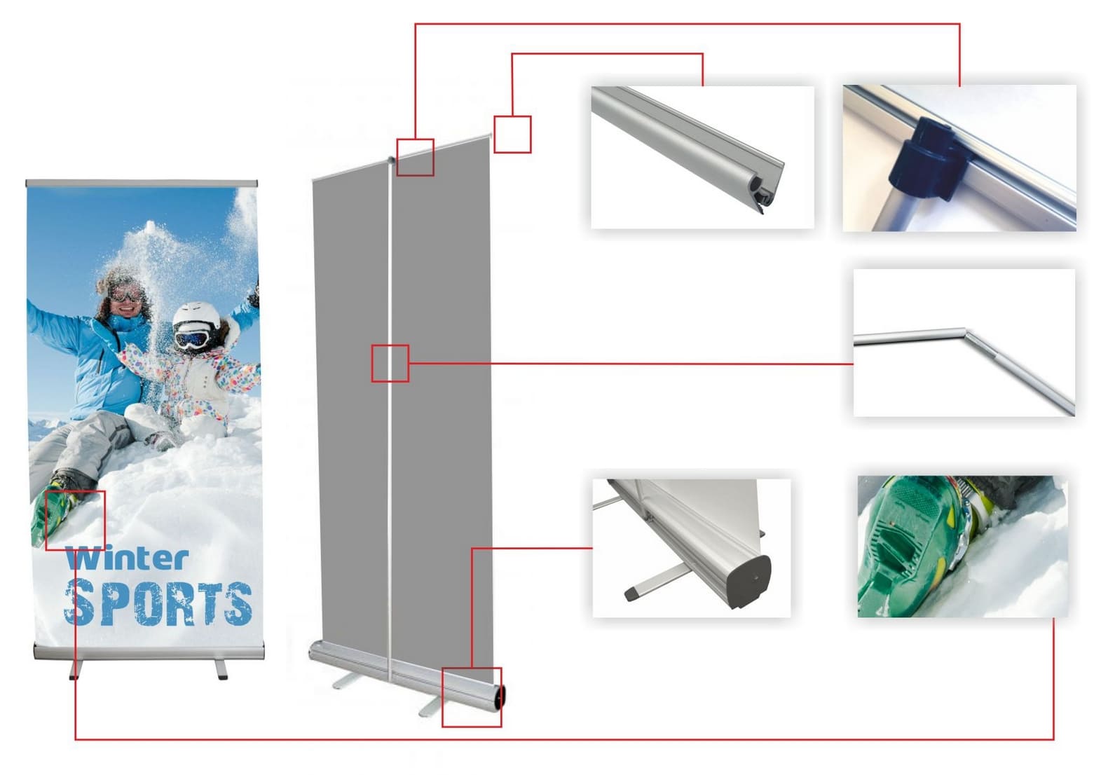 RollUp 85 x 200 cm, bildkasset, väska, eget tryck på, eko-vänligt 1440dpi - 4