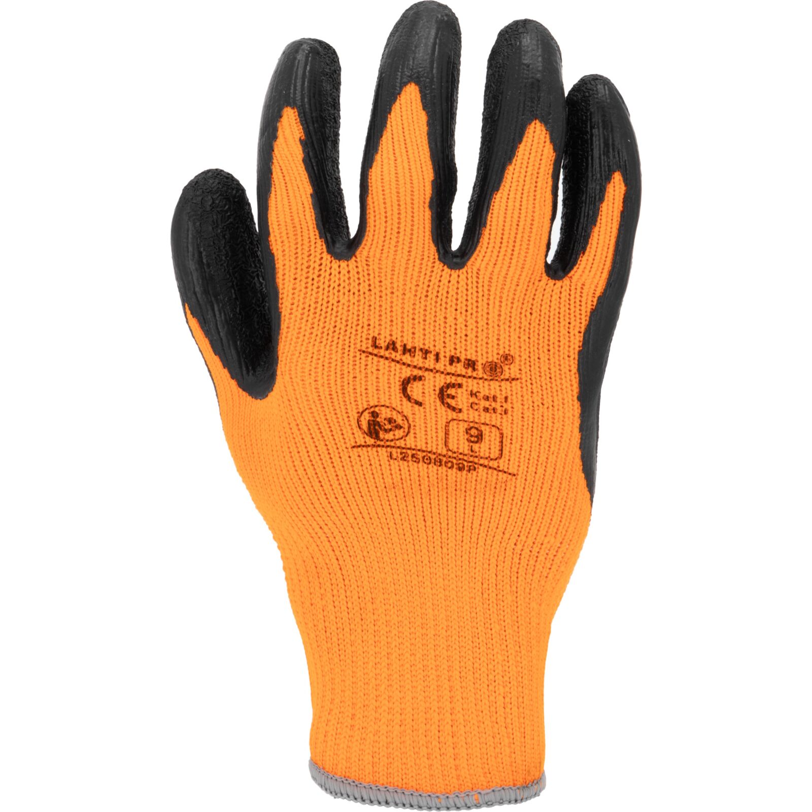 LahtiPro Arbetshandskar värmefodrade, latexbelagd, orange, 12 par, LAHTI PRO (Handskestorlek : 10 [XL] Handlängd 20,4cm Omkrets 25,4cm) - 3