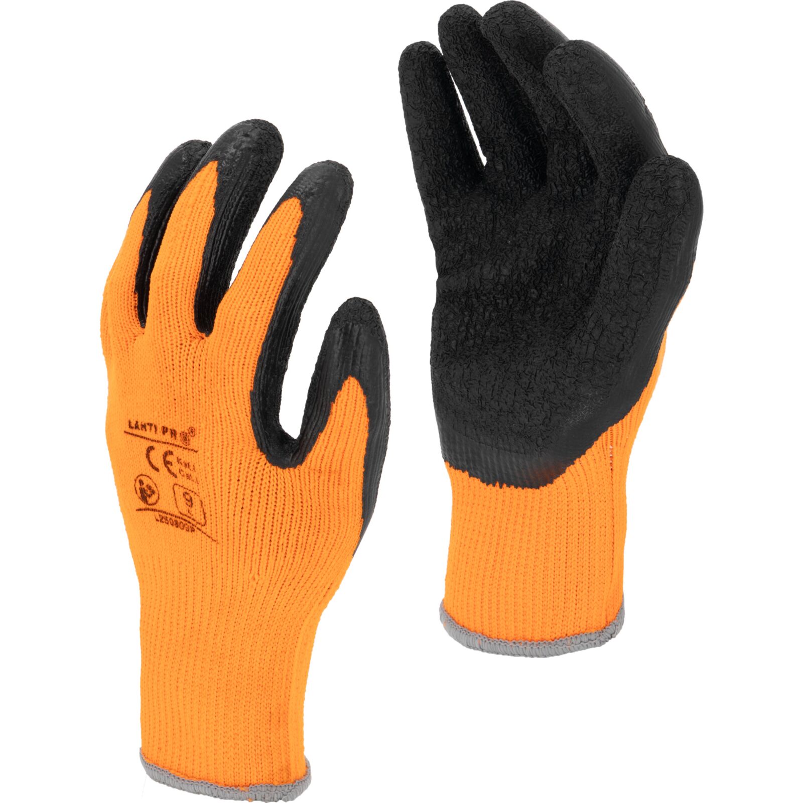 LahtiPro Arbetshandskar värmefodrade, latexbelagd, orange, 12 par, LAHTI PRO (Handskestorlek : 11 [XXL] Handlängd 21,5cm Omkrets 27,9cm)
