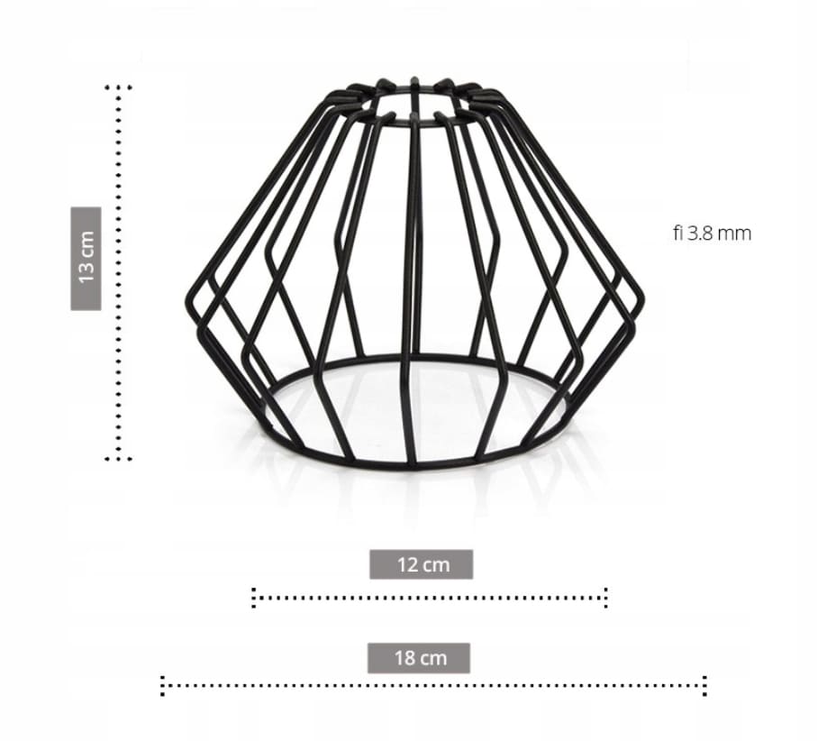 Taklampa av metall, rustik / industriell design, hänglampa, Luxolar Diamond E27 - Grå - 6