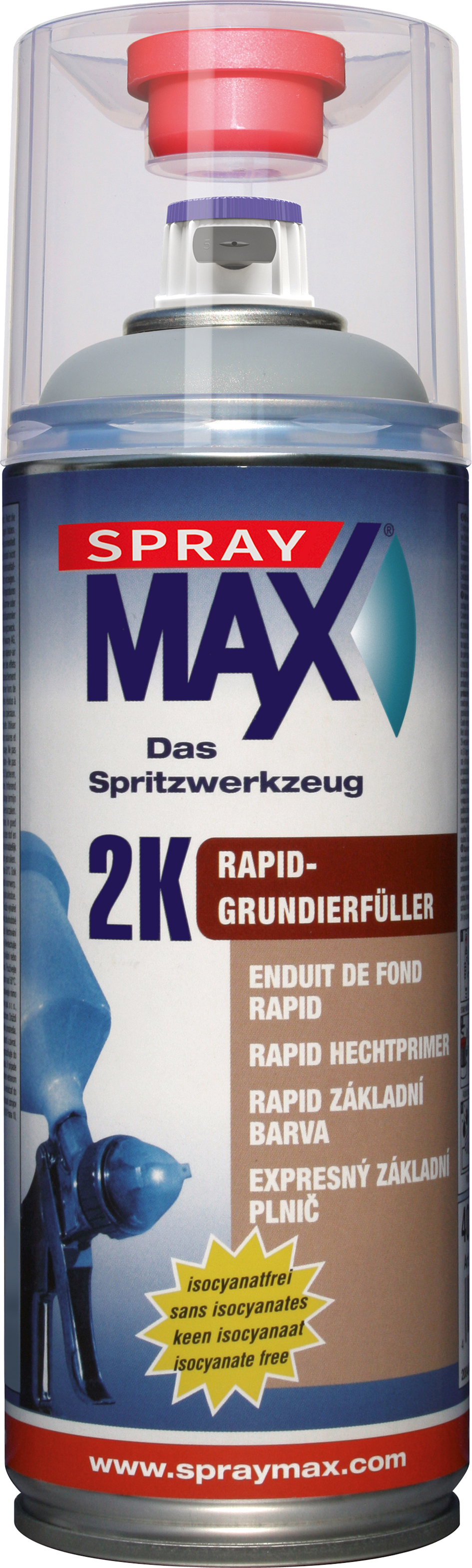 SprayMax 2K Snabb Grundfiller Grå 400 ML