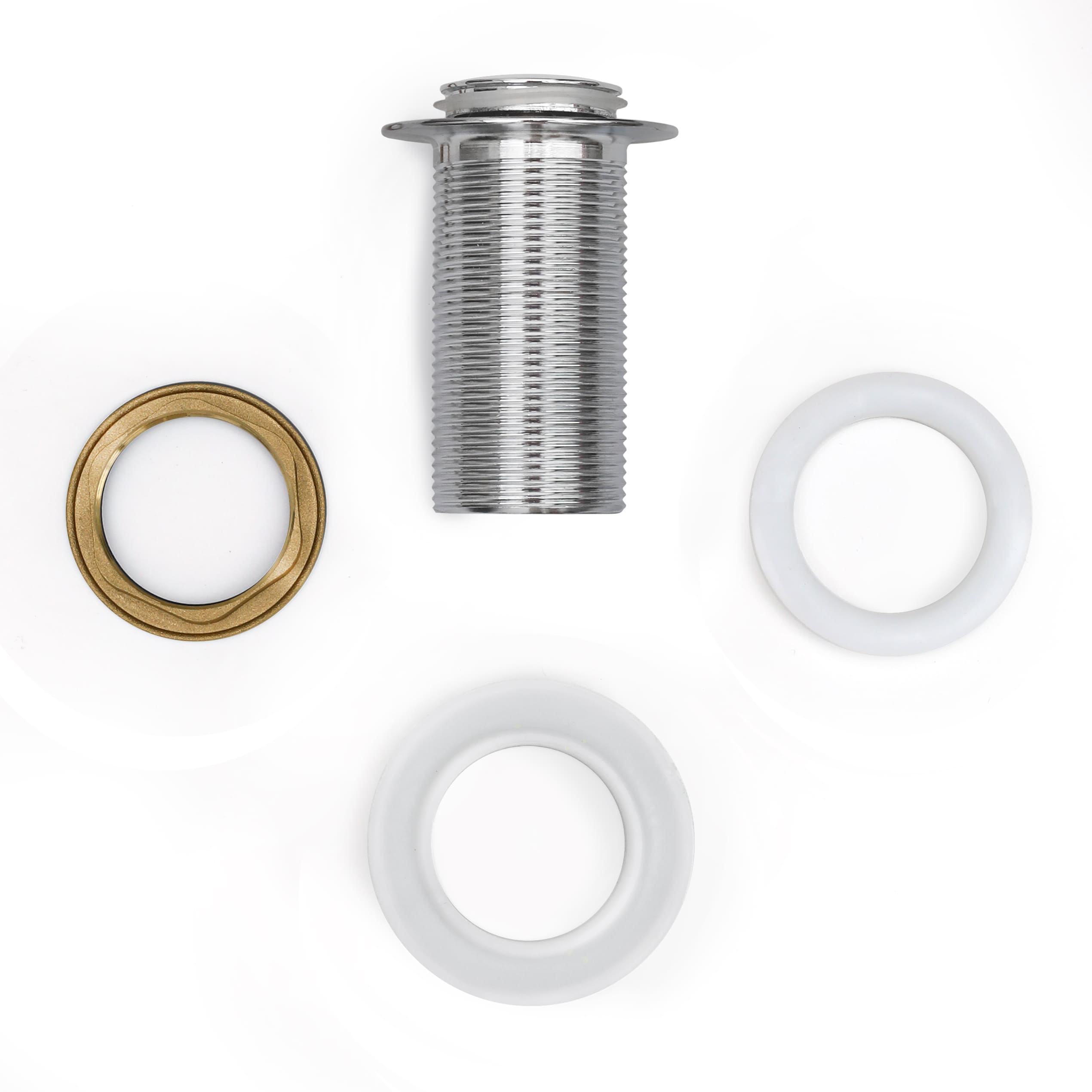 Bottenventil, tvättställsplugg, pop-up fjädrande lock, rund, utan överflöd, universal, Prina - Silver - 5