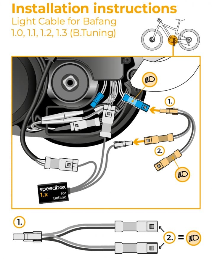 SpeedBox 1.3 B.Tuning för Elcyklar med Bafangmotor (4-stiftskontakt), dubbla maxhastigheten - 10