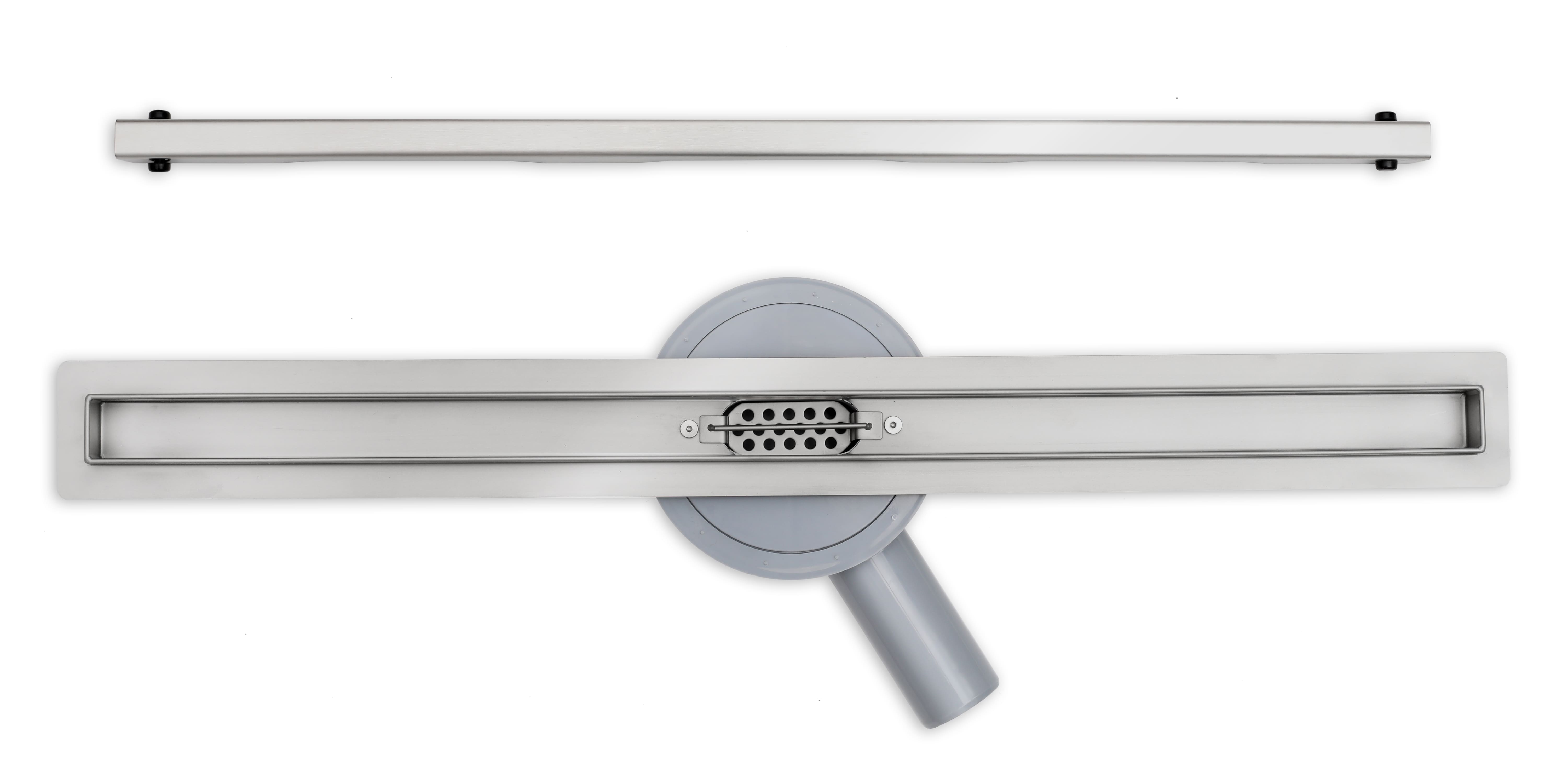 Golvbrunn, linjeavlopp 60 cm med vridbart avloppsrör och hög genomflöde, Prina - Silver - 3