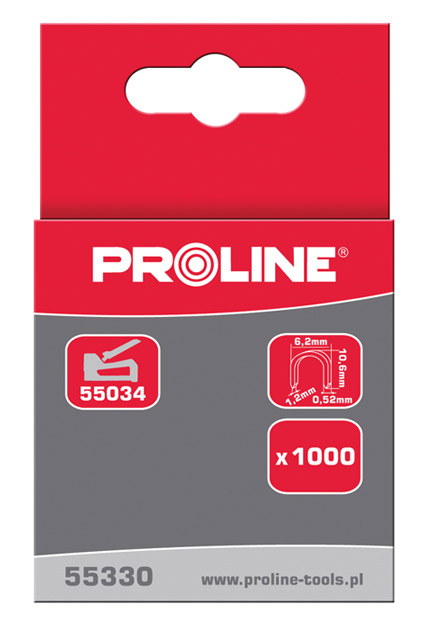 PROLINE TOOLS Häftklammer härdade Halvrunda 10 x 6, 2 x 1, 2 x 0, 52 mm, 1000st, Proline
