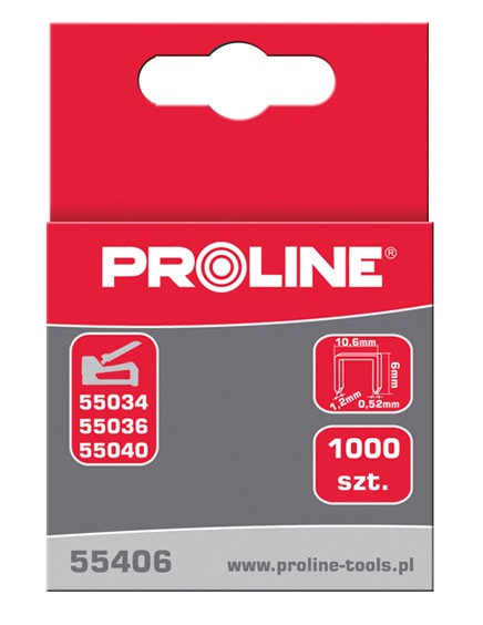 PROLINE TOOLS Häftklammer härdade 1010.61.2 mm, 1000st, Typ g, Proline