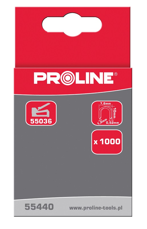 PROLINE TOOLS Häftklammer härdade halvrunda 10 mm, 7, 6 x 1, 2 mm, 1000st, Proline