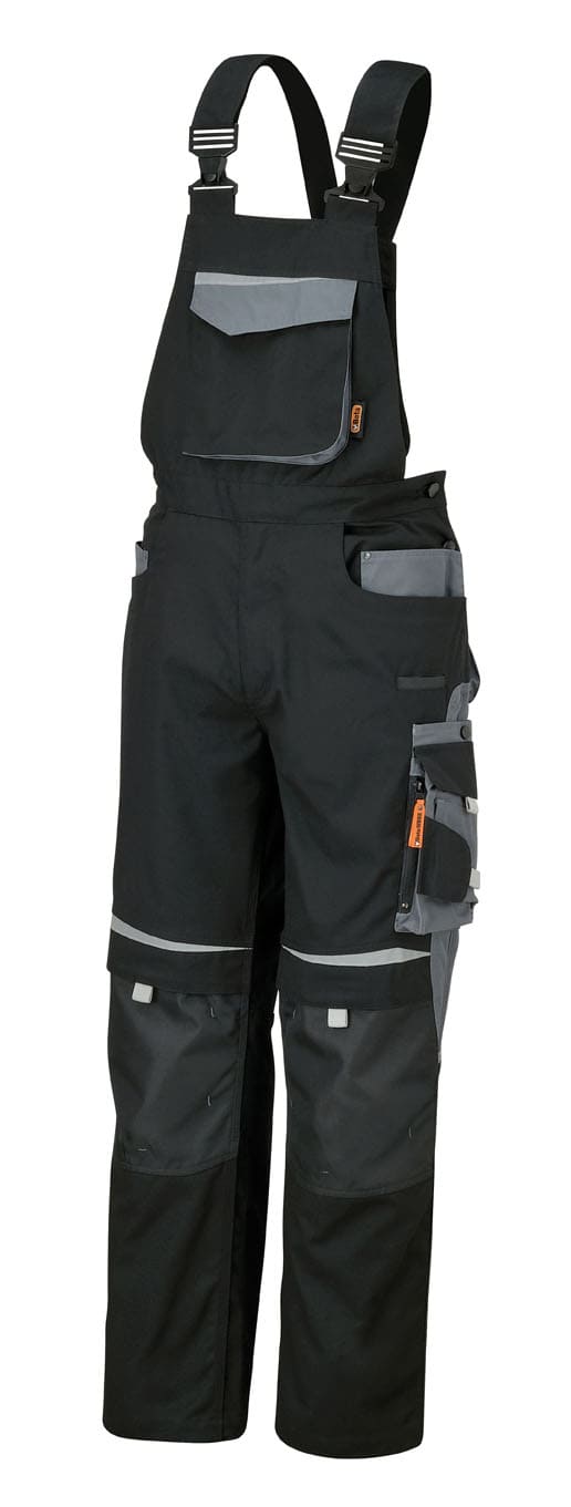 BETA TOOLS Hängselbyxor med Cordura-knä, reflextyg och många fickor, BETA Workwear Top Line (Storlek : XS)