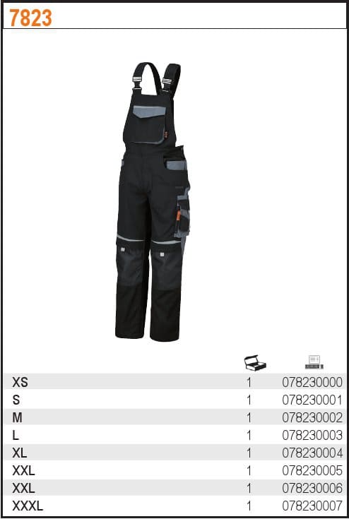 BETA TOOLS Hängselbyxor med Cordura-knä, reflextyg och många fickor, BETA Workwear Top Line (Storlek : 3XL) - 4