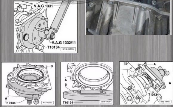 Specialverktyg, bilverktyg för demontering/montering av vevaxeln, vevaxeltätning - VW T101 (VW, Audi, Seat, Skoda) - 5
