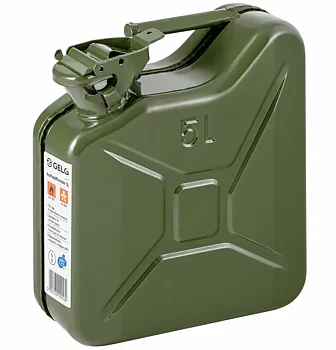 Bensindunk 5L Metall Reservdunk med Bajonettlås Röd eller Grön, Gelg - Grön