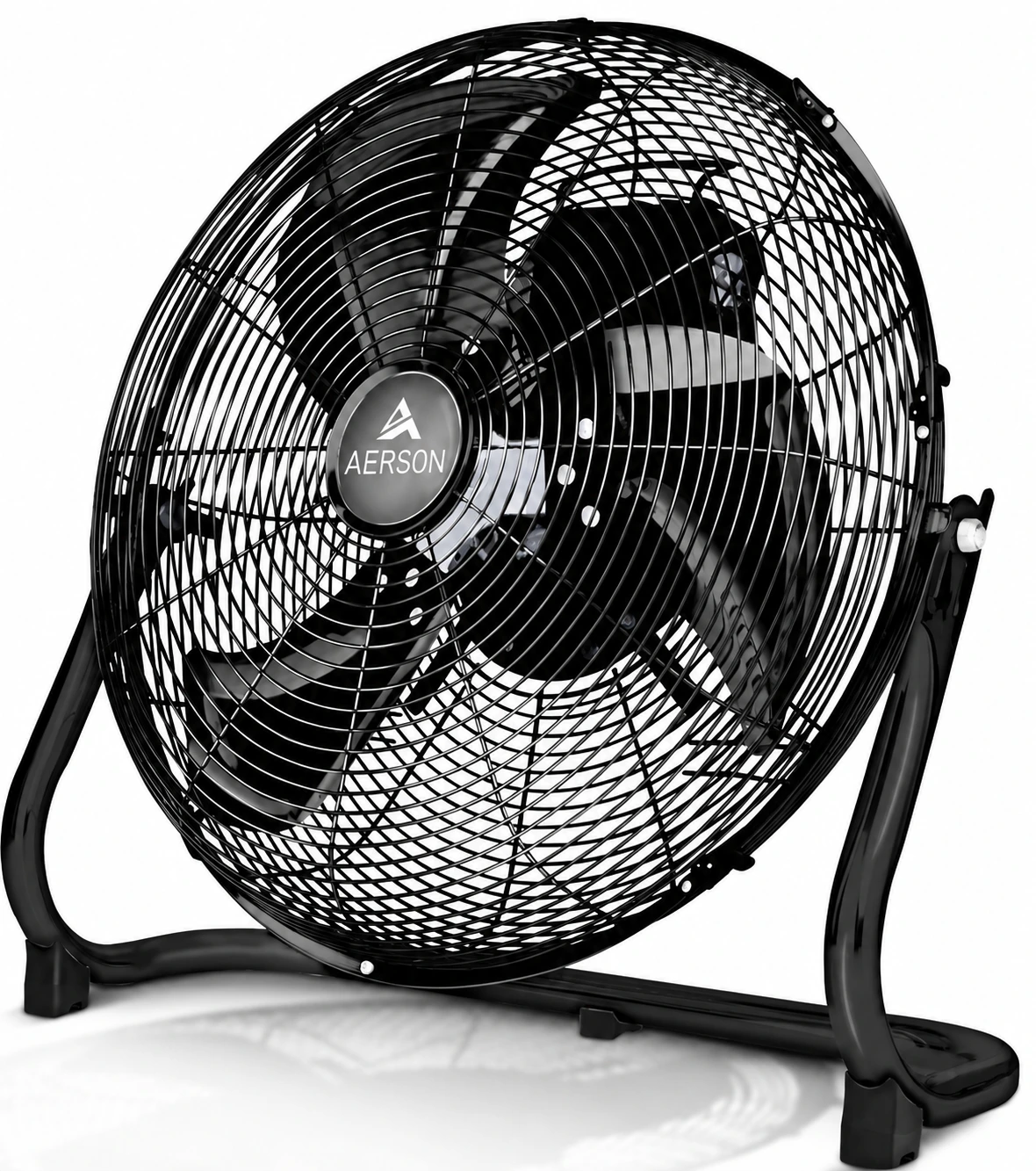 Golvfläkt 50 cm 120 W 7270 m³/h Metall Aluminiumblad 3 Hastigheter Svart