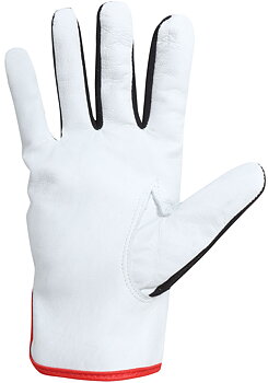 LahtiPro Arbetshandskar 12-par, montagehandskar, skinn, svart-vita CE, LAHTI (Handskestorlek : 9 [L] Handlängd 19,2cm Omkrets 22,9cm)