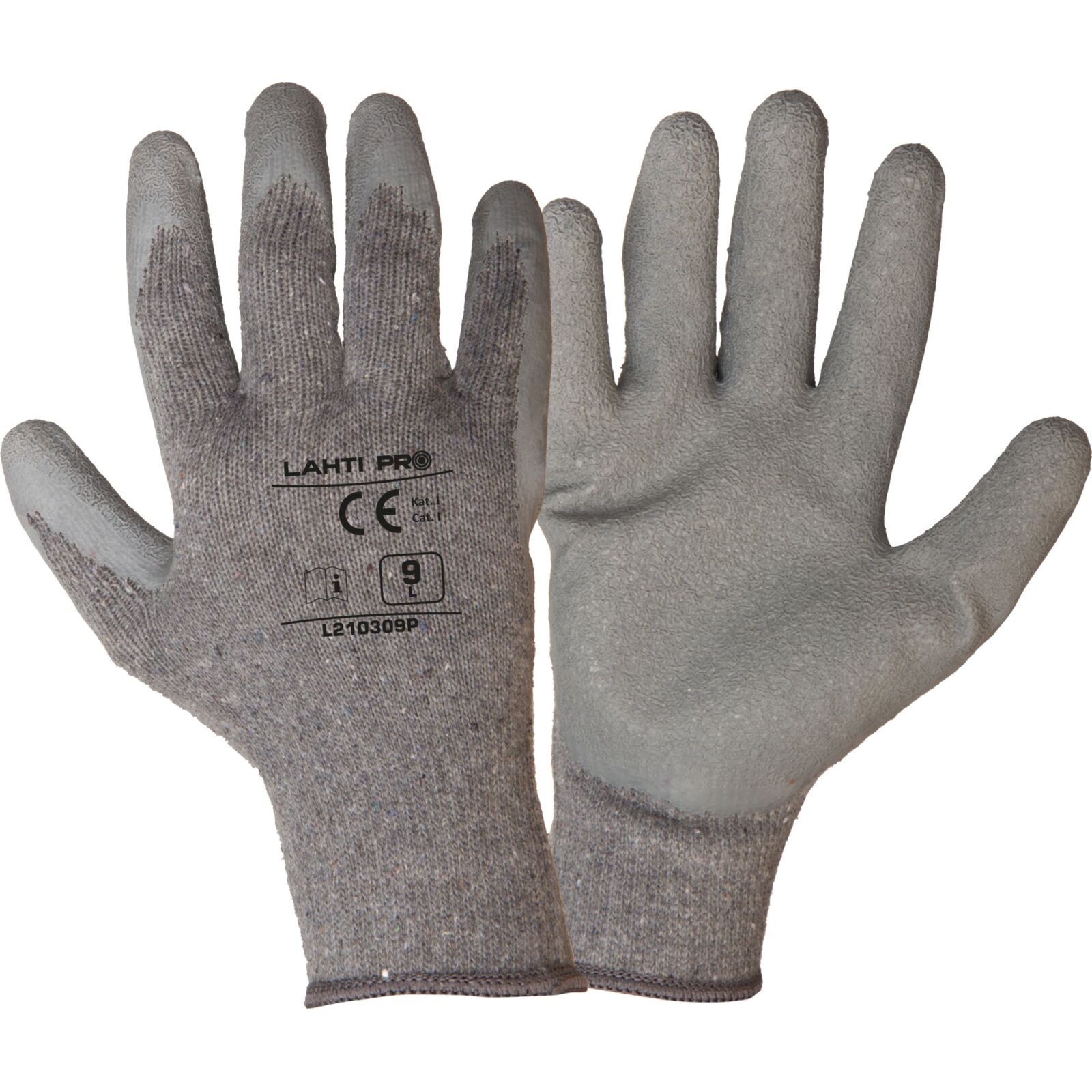 LahtiPro Gloves Latex Grey L210308 P, 12 Pairs, 8 , CE, LAHTI (Handskestorlek : 7 [S] Handlängd 17,1cm Omkrets 17,1cm)