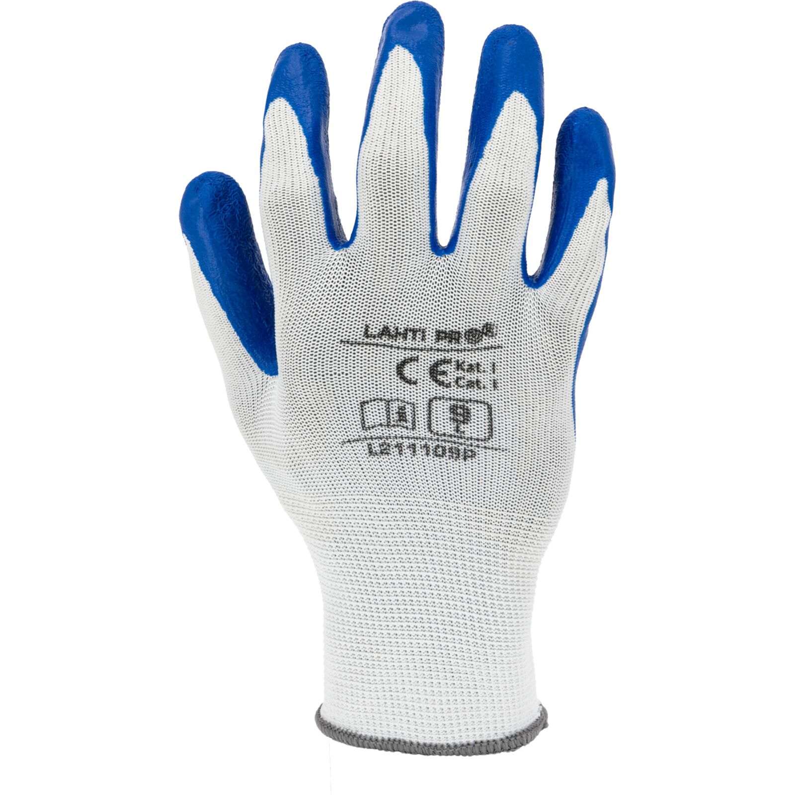 LahtiPro Latexhandskar 12 par, arbetshandskar, navy-white, CE, LAHTI (Handskestorlek : 11 [XXL] Handlängd 21,5cm Omkrets 27,9cm) - 2