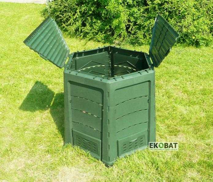 EKOBAT Kompostbehållare 820L, kompostbox för varm kompost utomhus åretrunt, THERMOQUICK® EXPRESS 800 - 2