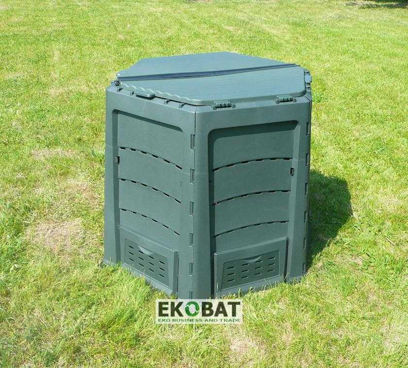 EKOBAT Kompostbehållare 820L, kompostbox för varm kompost utomhus åretrunt, THERMOQUICK® EXPRESS 800 - 5