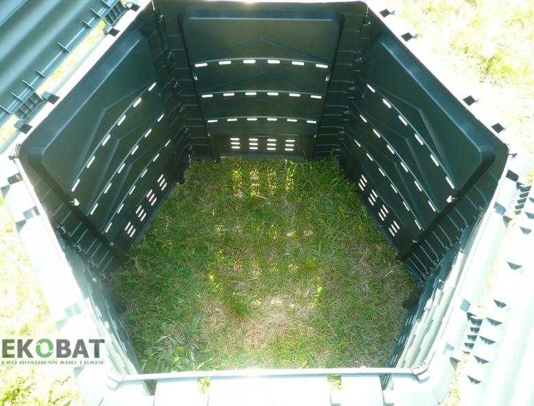 EKOBAT Kompostbehållare 820L, kompostbox för varm kompost utomhus åretrunt, THERMOQUICK® EXPRESS 800 - 13
