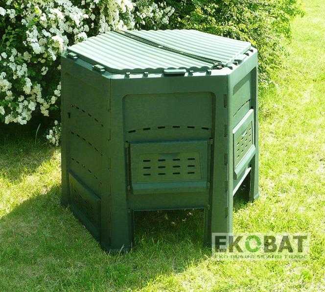 EKOBAT Kompostbehållare 820L, kompostbox för varm kompost utomhus åretrunt, THERMOQUICK® EXPRESS 800 - 6