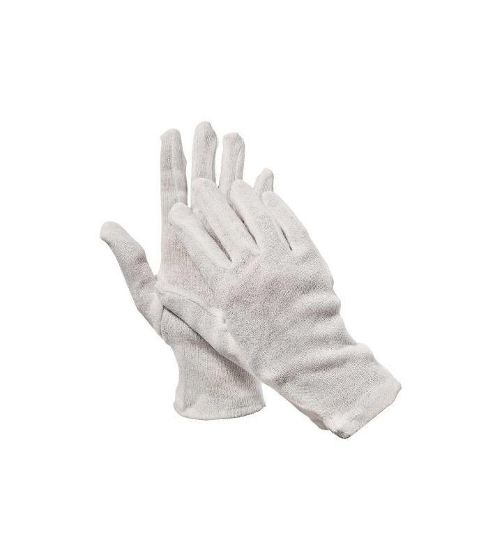 Bomullshandskar 120 par, beige arbetshandskar, CE (Handskestorlek : 7 [S] Handlängd 17,1cm Omkrets 17,1cm)