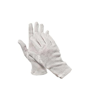 Bomullshandskar 120 par, beige arbetshandskar, CE (Handskestorlek : 8 [M] Handlängd 18,2cm Omkrets 20,3cm)