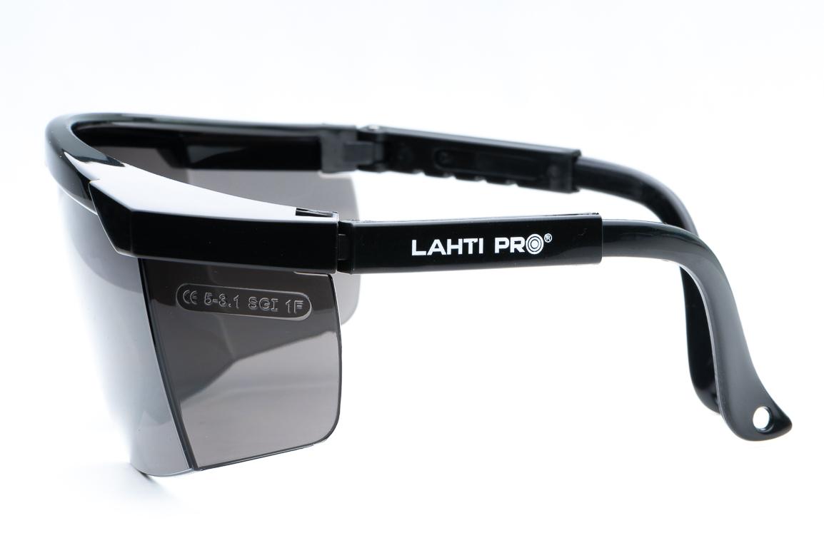 LahtiPro Skyddsglasögon gråa, justerbara bågar, skyddsklass F, CE, LAHTI - 8
