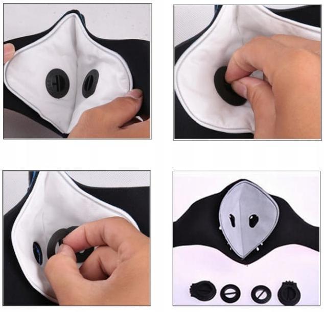 Filter för andningsskydd 5st, skyddar mot virus bakterier m.m. MP 2.5 FFP2 N95 (labbtestade motsvarar N99 FFP3 nivåer) för neoprenmasker med 2 ventiler - 6