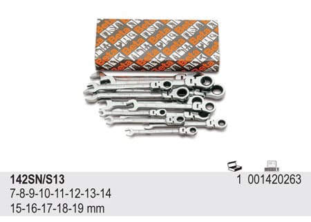 BETA TOOLS Serie di chiavi combinate a cricchetto snodate - 2