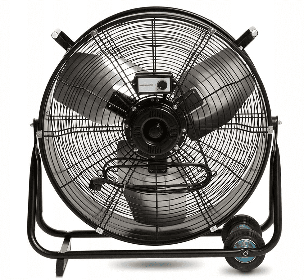 Kraftfull industrifläkt 60 cm (24) 330W, golvmodell med hjul, svart, 115 m3/min, Daxton / Equation - 5