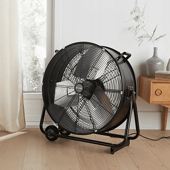 Industrifläkt Golvfläkt med Hjul 60 cm 330 W 115 m³/min Svart, Kraftfull, Daxton